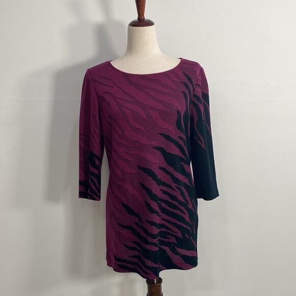 Ming Wang Art to Wear Top Fire Print Women's Small Purple - Picture 6 of 12
